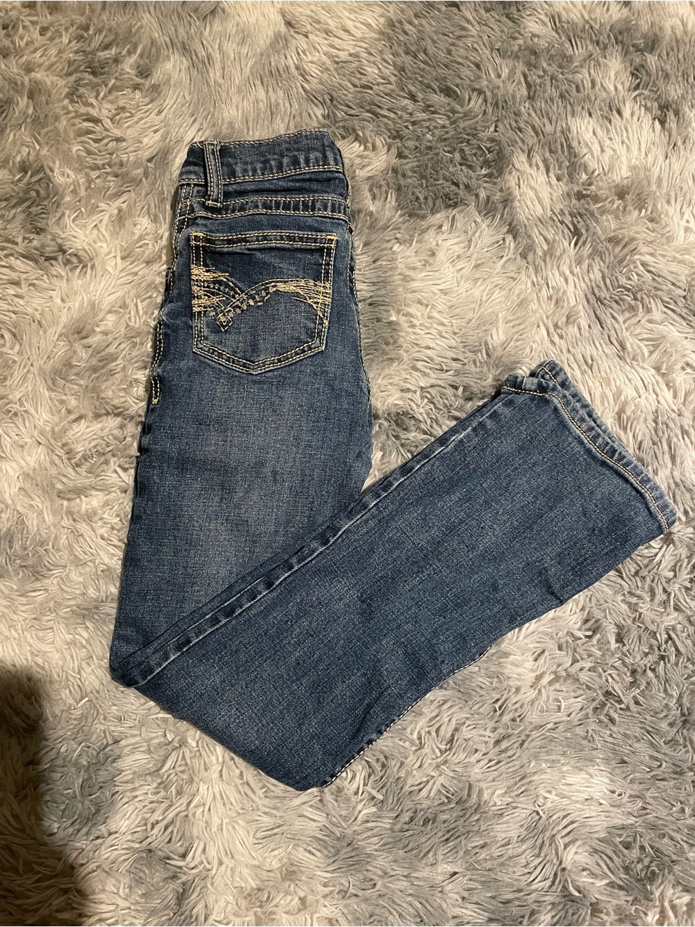 Kids' Dark Blue Denim Jeans- wrangler 20x style boys 10 regular